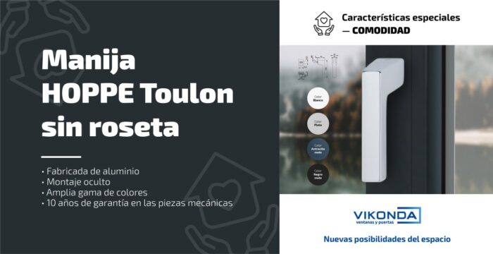 Manija de ventana HOPPE Toulon sin roseta