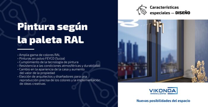 Detalles con pintura según el sistema RAL