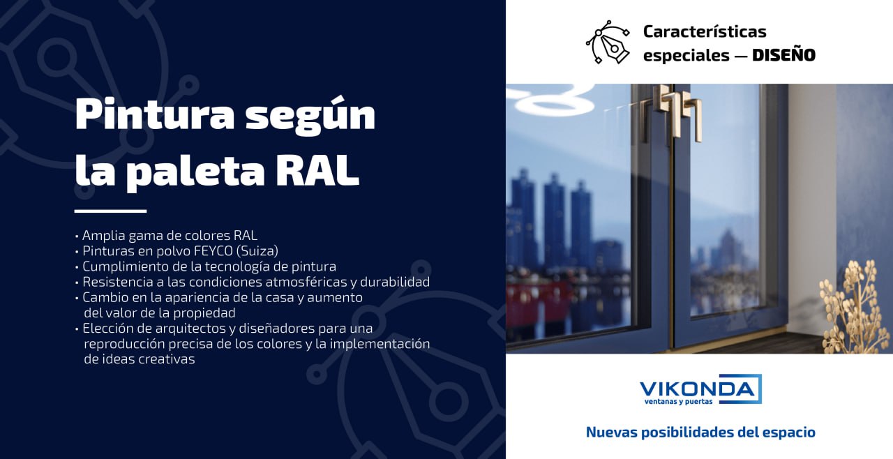 Detalles con pintura según el sistema RAL